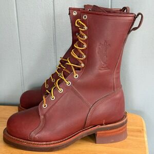 Halls Lineman Boots 10" Pole Climber Russett Logger 7D J H Hall ASTMF2413-0